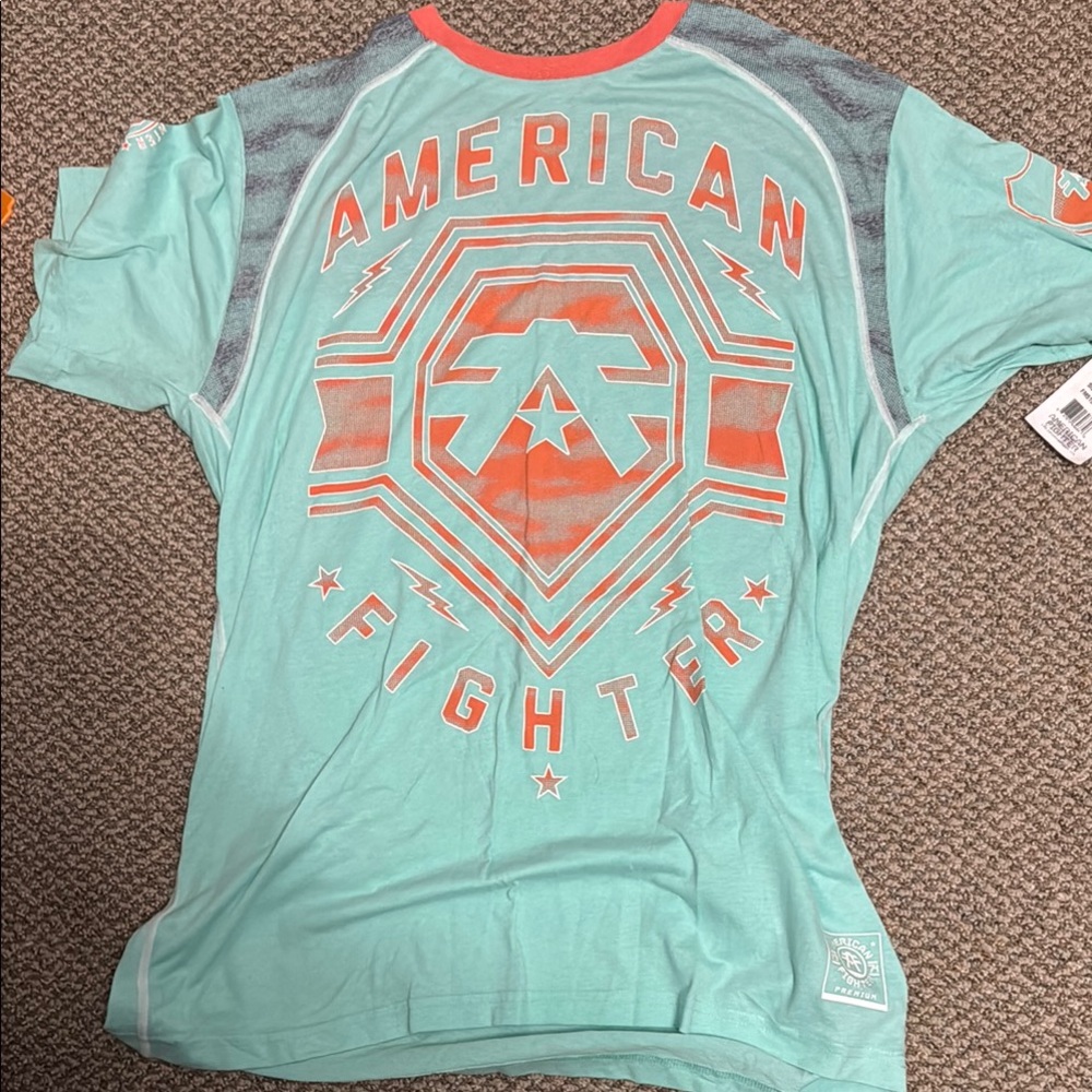 American Fighter Blue and Orange Short Sleeve Tee